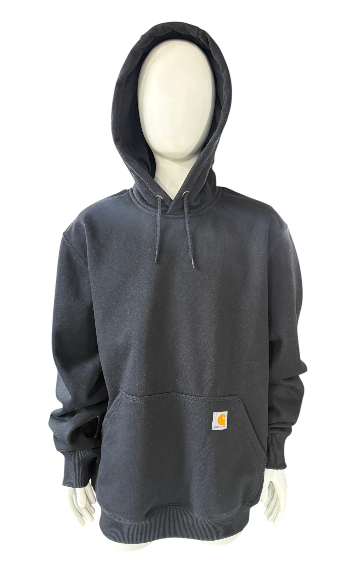 My Store AFA Rain Defender black heavyweight pullover hoodie with water-repellent finish on a mannequin