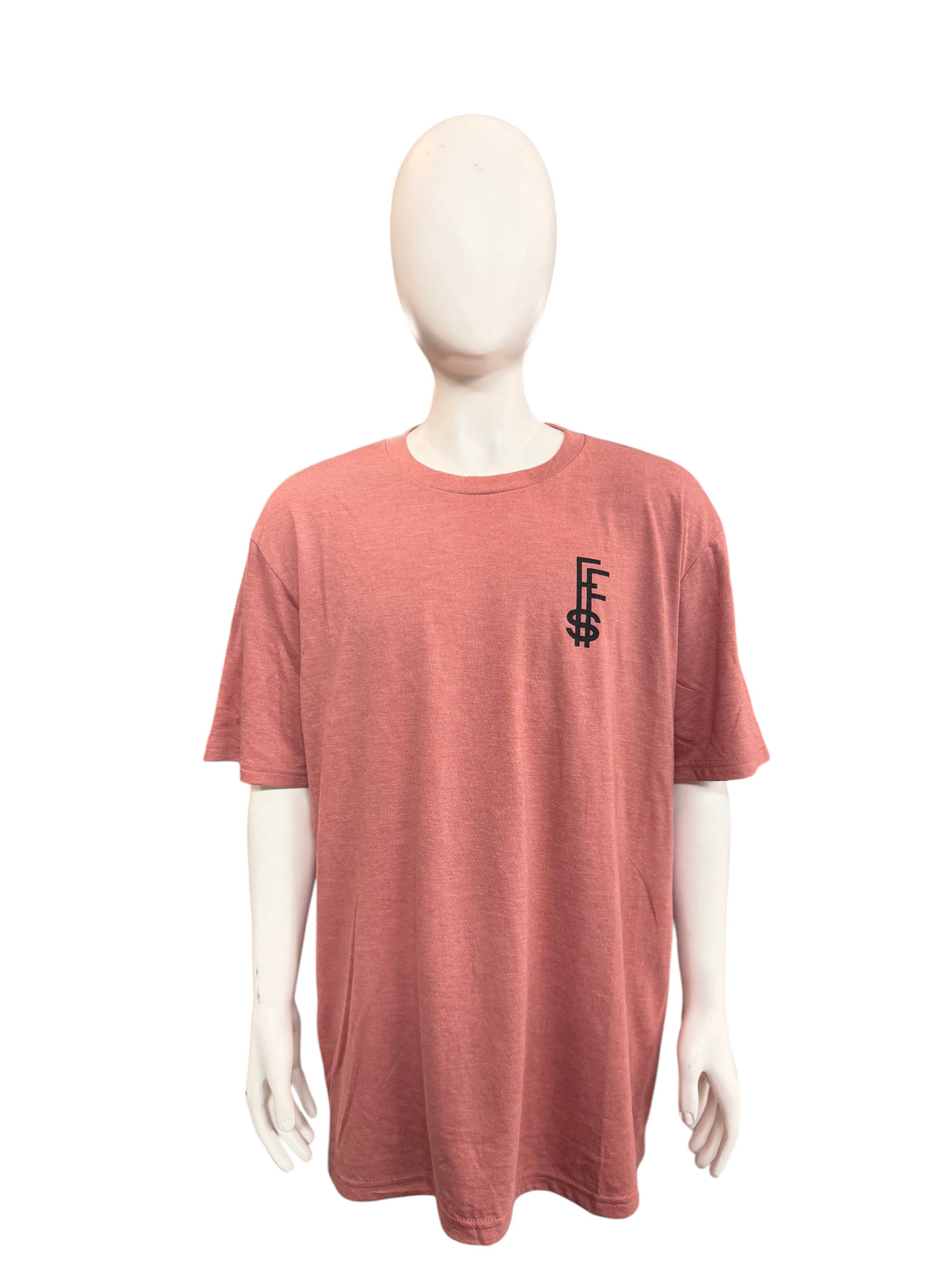 My Store Future Fortunes t-shirt in dusty rose with a small black logo on the chest, displayed on a mannequin.