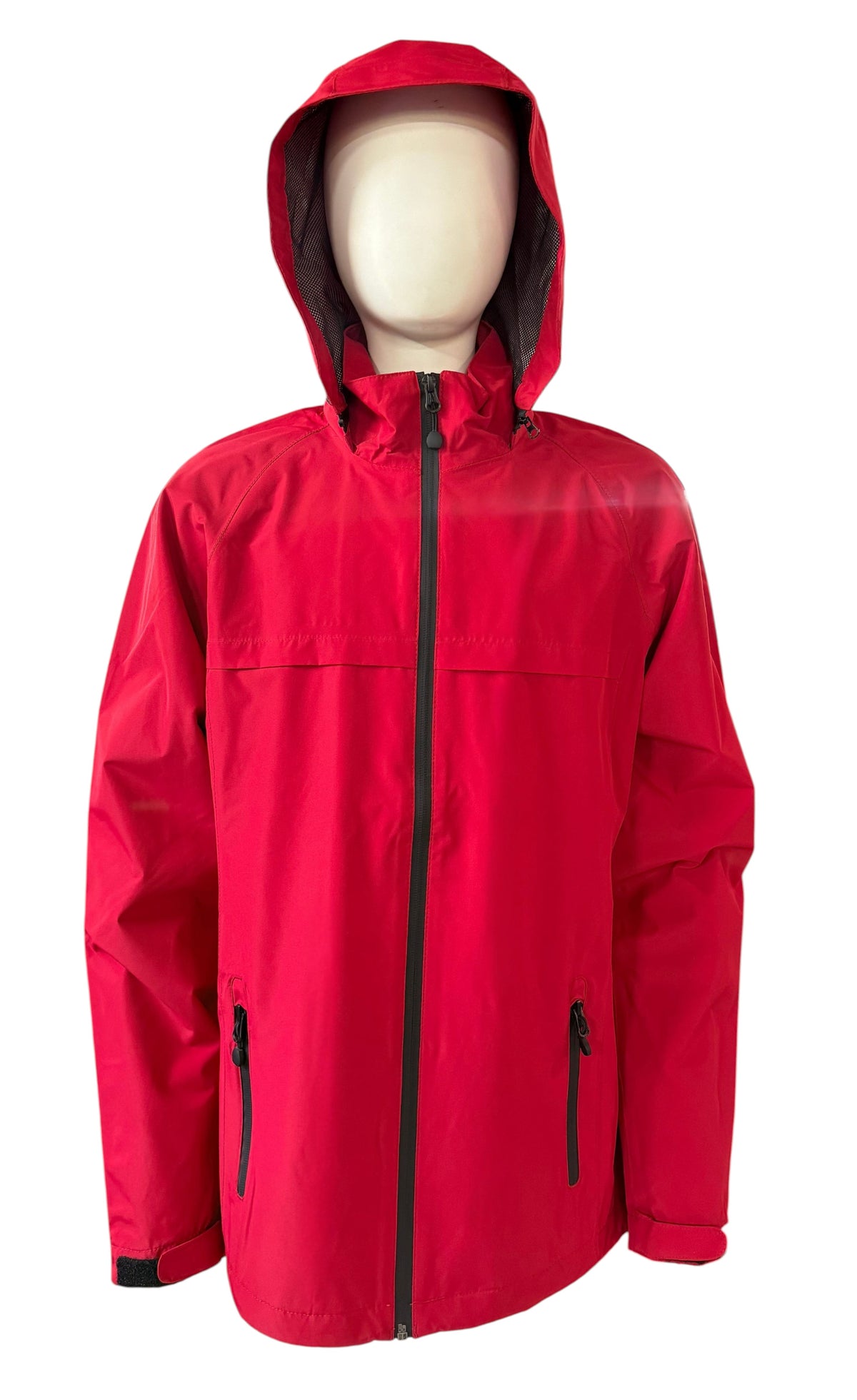 My Store ladies red waterproof Torrent jacket with a detachable hood and breathable polyester mesh lining